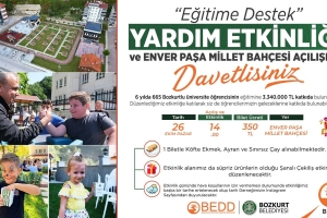  Eğitime Destek Yardım Etkinliği ve Enver Paşa Millet Bahçesi Açılışına Davetlisiniz