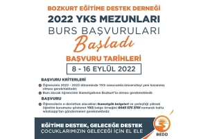 2022 - 2023 Eğitim Dönemi YKS Mezunları Burs Başvurularımız Başladı